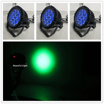 

12pcs Waterproof spot LED par 14x18W RGBWAUV 6in1 Slim LED Par Stage light TV outdoor lighting wash wall dmx