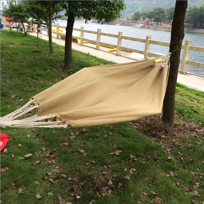 SAMIBULUO Portable Cotton Rope Outdoor Swing Fabric Camping Hanging Hammock Canvas Bed Strong Hammock