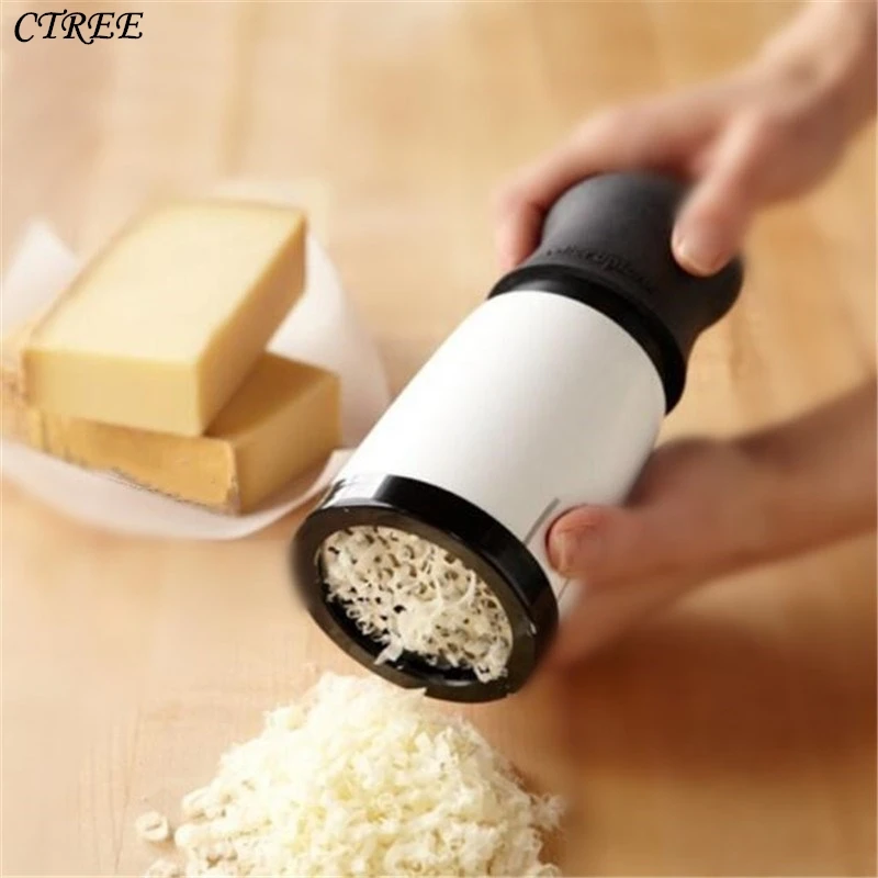

CTREE Home Plastic Hand-Cranked Cheese Grater Rotary Slicer Grater Cutter Chocolate Stainless Steel Drum 2 Differnt Blades C463