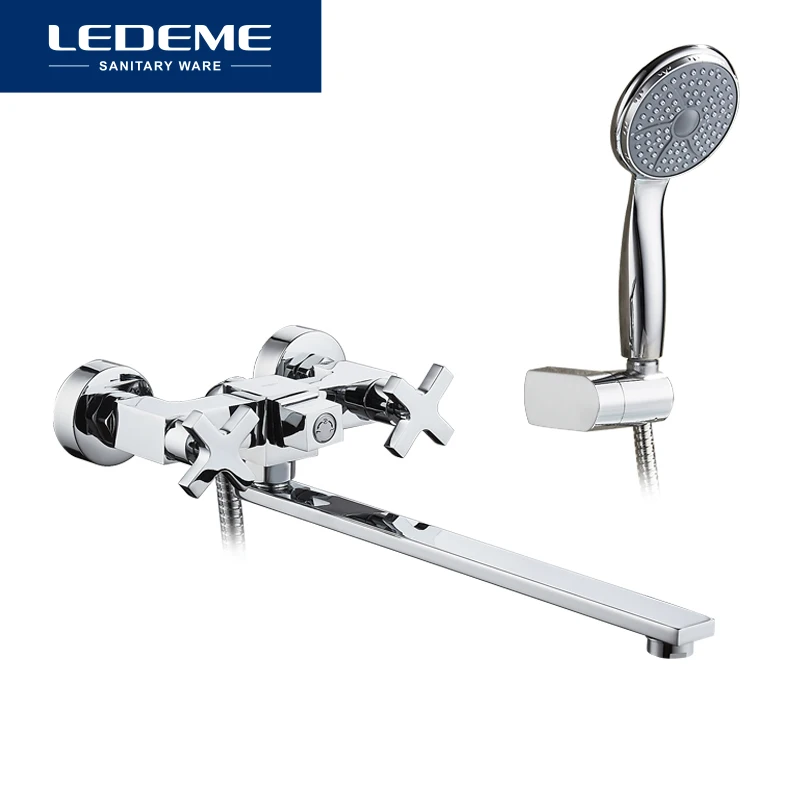 LEDEME Bathroom Faucet Chrome Finish New Wall