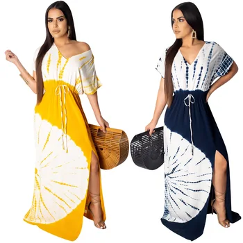 

2019 new arrival sexy fashion style african women printing plus size long dress