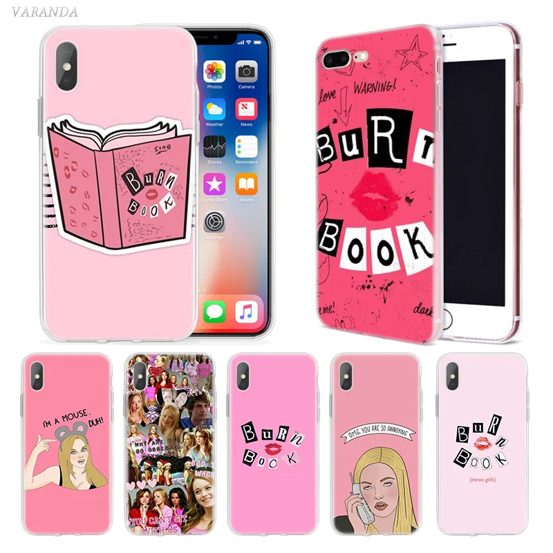 

Mean Girls Burn Book Case For iphone XS Max XR X 10 7 7S 8 6 6S Plus 5 5SE 5C 6+ 7+ 8+ Soft Silicone Cubre Phone Cover Coque