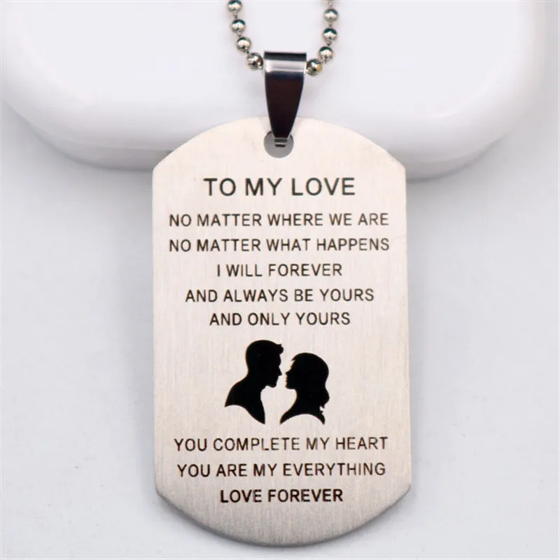 WKOUD 2 шт. титановая сталь You Are My All Love Forever Tag Charm DIY парные ювелирные изделия из