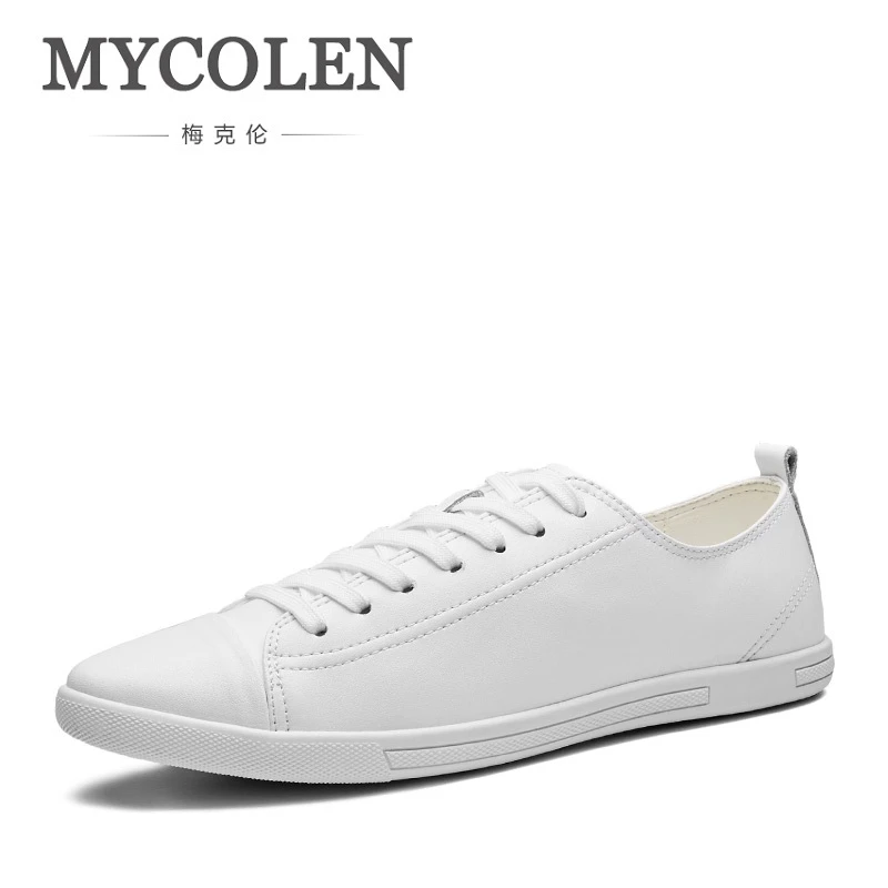 

MYCOLEN New 2019 Hot Sale Brand Fashion Comfortable Men Shoes Lace-Up Solid Leather Men Causal Shoes Scarpe Uomo Estive