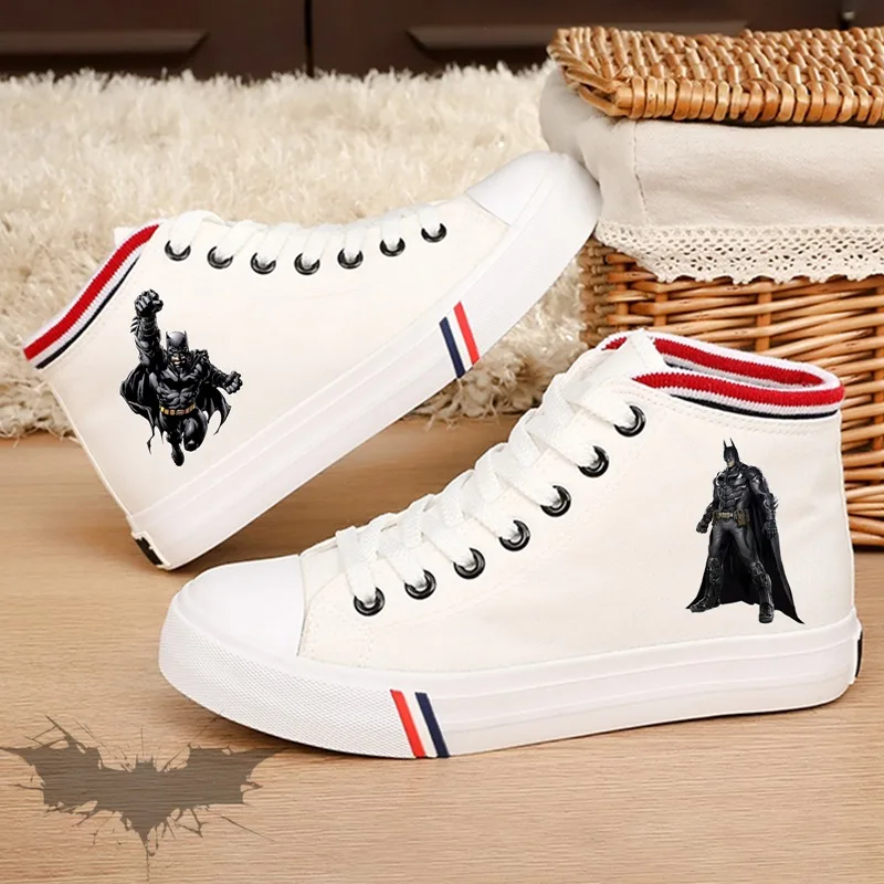DC Comic Superhero Justice League BatmanThe Dark Knight Cartoon Women's High-top Double Canvas Shoe