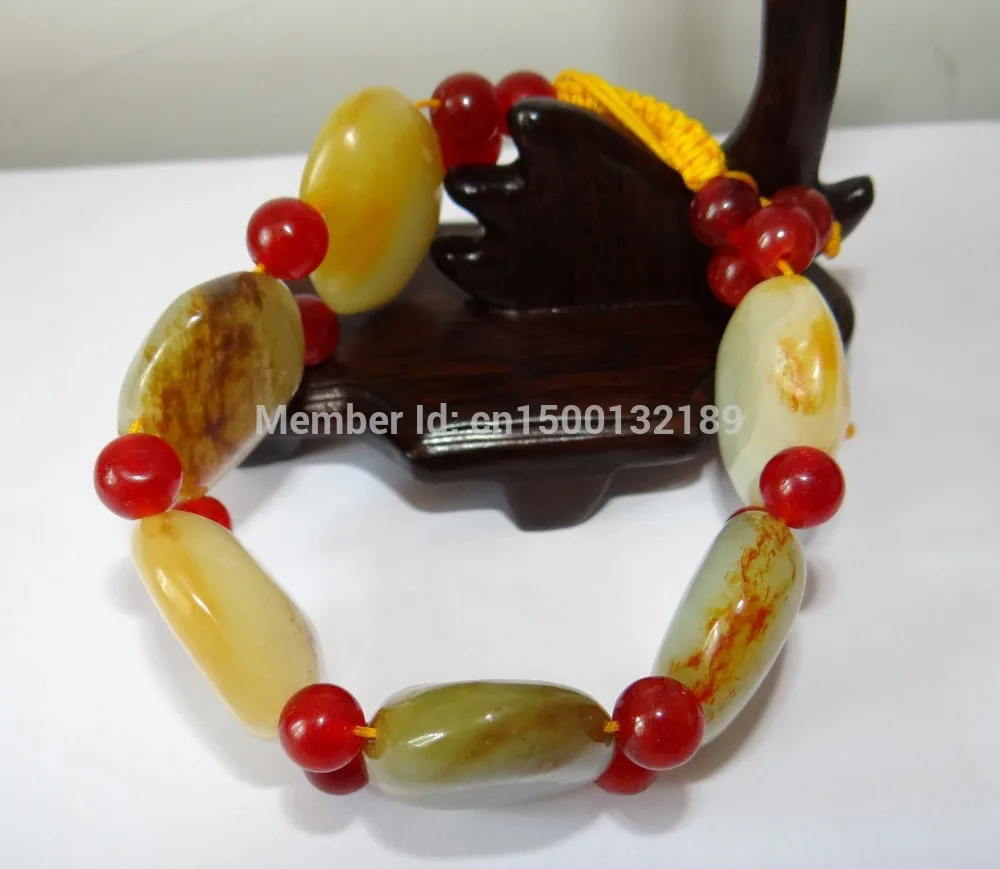 

xd 001941 Chinese Nature Hetian Nephrite Jade Yellow Skin Large (A0427) Bracelets -Top quality free shipping