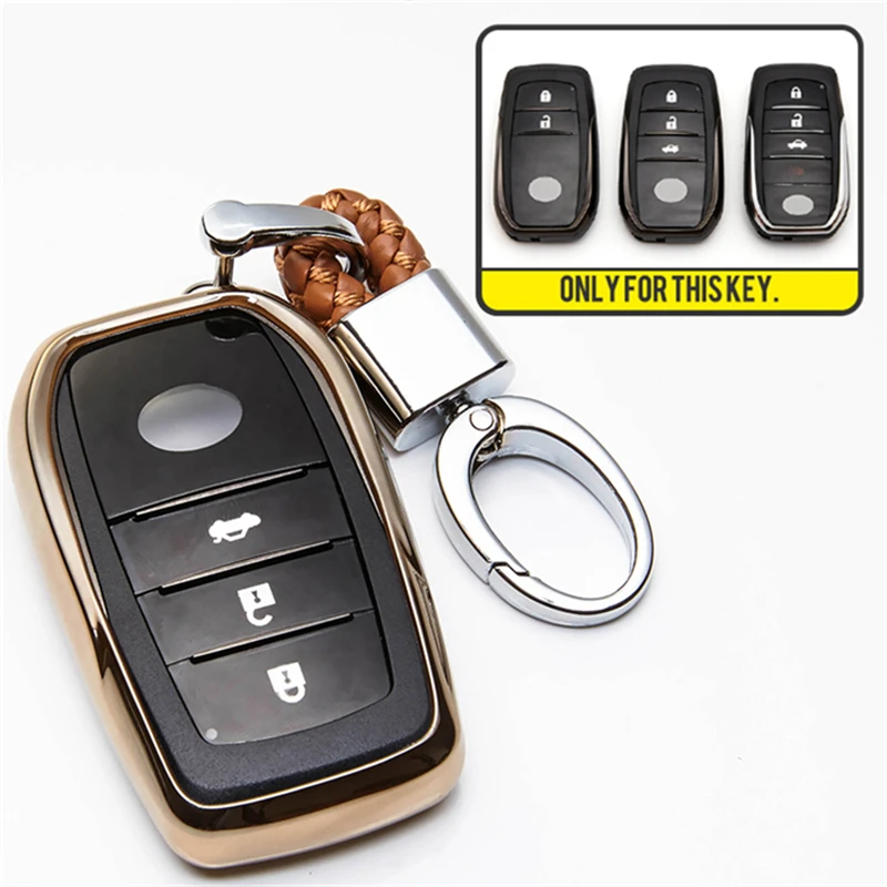 Чехол для ключей из ТПУ Toyota Hilux Fortuner Land Cruiser 200 Camry Corolla Crown RAV4 Highlander CHR Avensis Auris