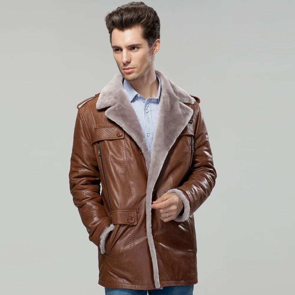 Discount real leather jackets turkey the brand of the clothing men natural fur coats winterin