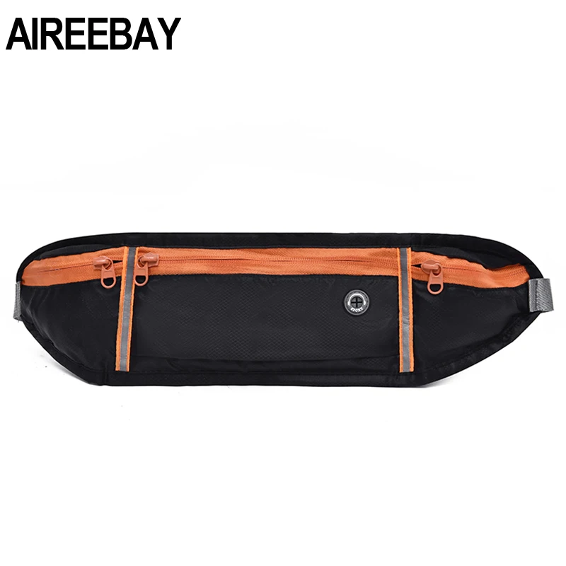 AIREEBAY عارضة للجنسين الخصر حزمة الرجال في الهواء الطلق تشغيل للماء حزمة مراوح النساء حقيبة بحزام الخصر حقيبة الذكور الهاتف المحفظة الحقيبة