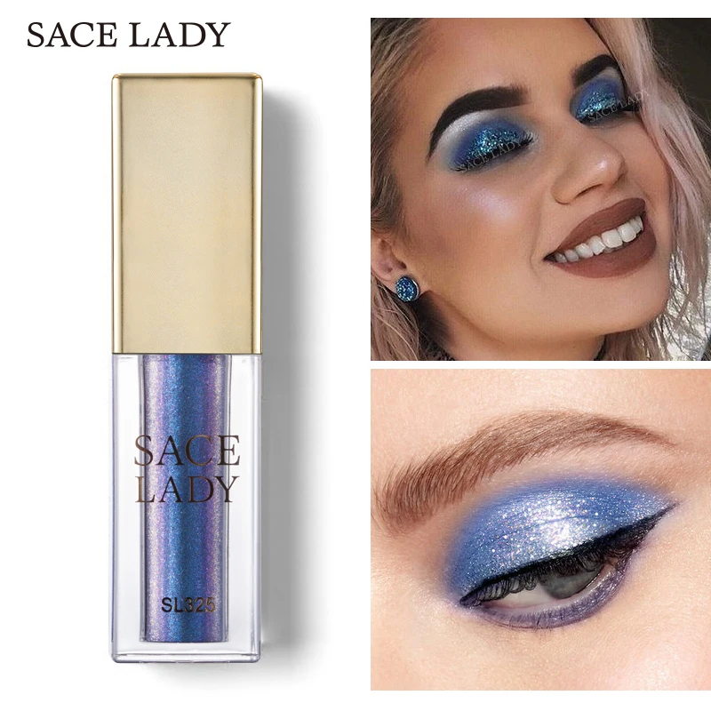 SACE LADY мерцающие блестящие тени для век жидкий пигмент Sombra Oogschaduw телесный Смоки