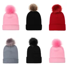 Зимние трикотажные изделия, теплые шапки из искусственного меха для женщин и мужчин, осенние шапки для маленьких мальчиков и девочек, унисекс, шапки Скалли