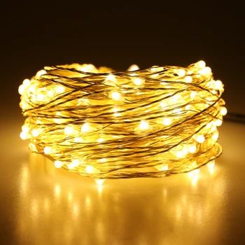 

66Ft/20M 200 Leds Outdoor Christmas Fairy Lights Warm White Silver Wire LED Starry Light String Lights+Adapter(UK,US,EU,AU Plug)