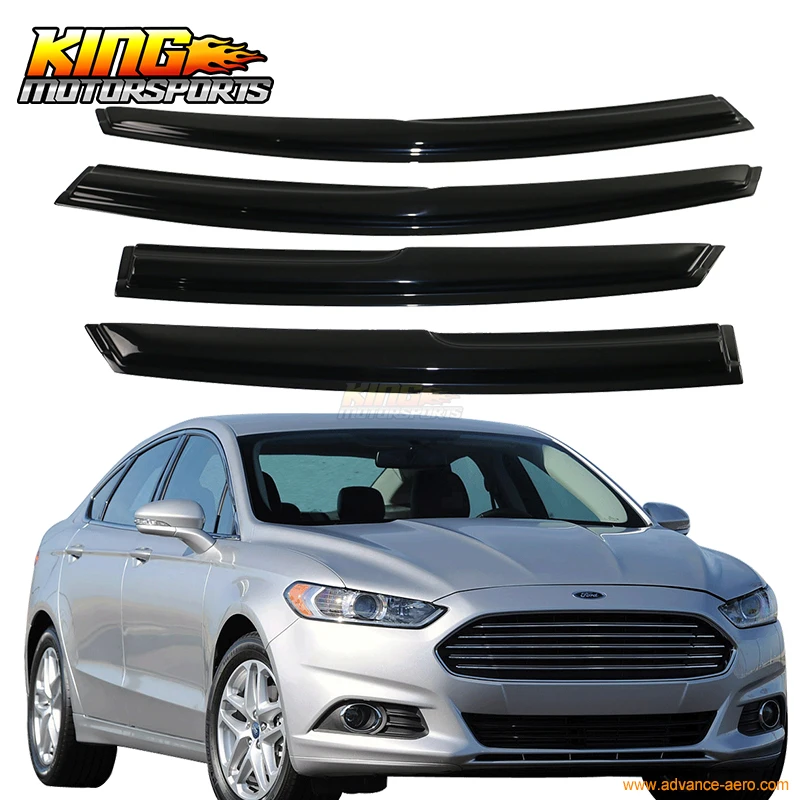 

For 2013-2016 Ford Fusion Smoked Aero JDM Wind Deflectors Stick On Window Visors USA Domestic Free Shipping