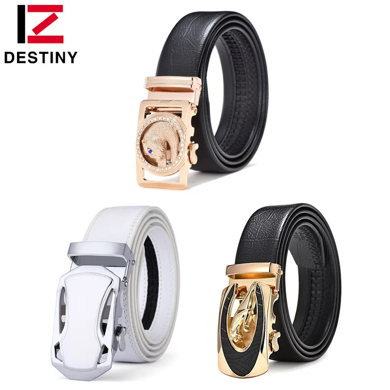 

DESTINY Fashion Designer Belts Men High Quality Male Genuine Leather Strap Waist Luxury Brand Wedding Belt Jeans Leopard Cowboy