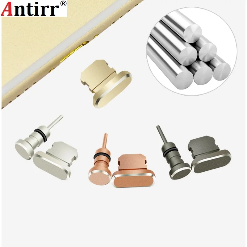 Koop Universele Metalen 3.5mm AUX Headset Jack Interface Stof plug en Mobiele telefoon Lading Poort Stopple voor IPhone 4 5 5 s 6 68 8x