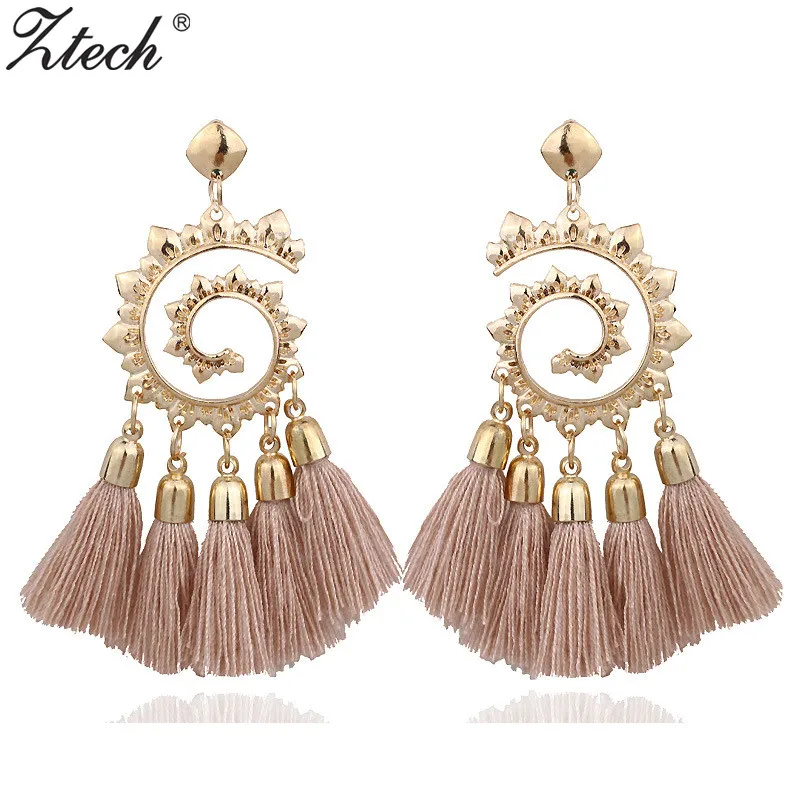 

Ztech Ethnic Bohemia Tassel Earrings For Women Vintage Drop Earrings Fashion Wedding Patry Jewelry Gifts Long Dangle Earrings