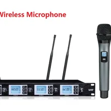 Microfoon draadloos четырехканальный беспроводной радио микрофон системы microfono 1" стойка