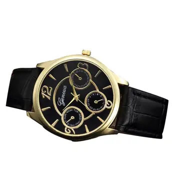 

2018 Newly Designed Fashion Retro Design Leather Band Analog Alloy Quartz Wrist Watch LEVERT DROPSHIP403F915