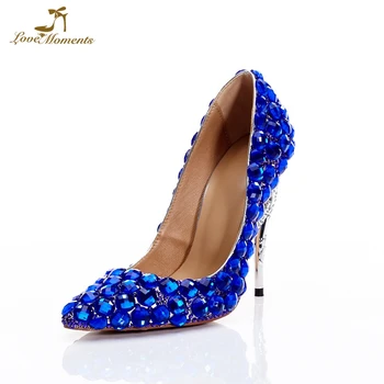 

2019 Royal Blue Wedding Party Formal Dress Shoes Lady Matric Graduate Farewell Ceremony High Heels Bride Dress Shoes Prom Pumps
