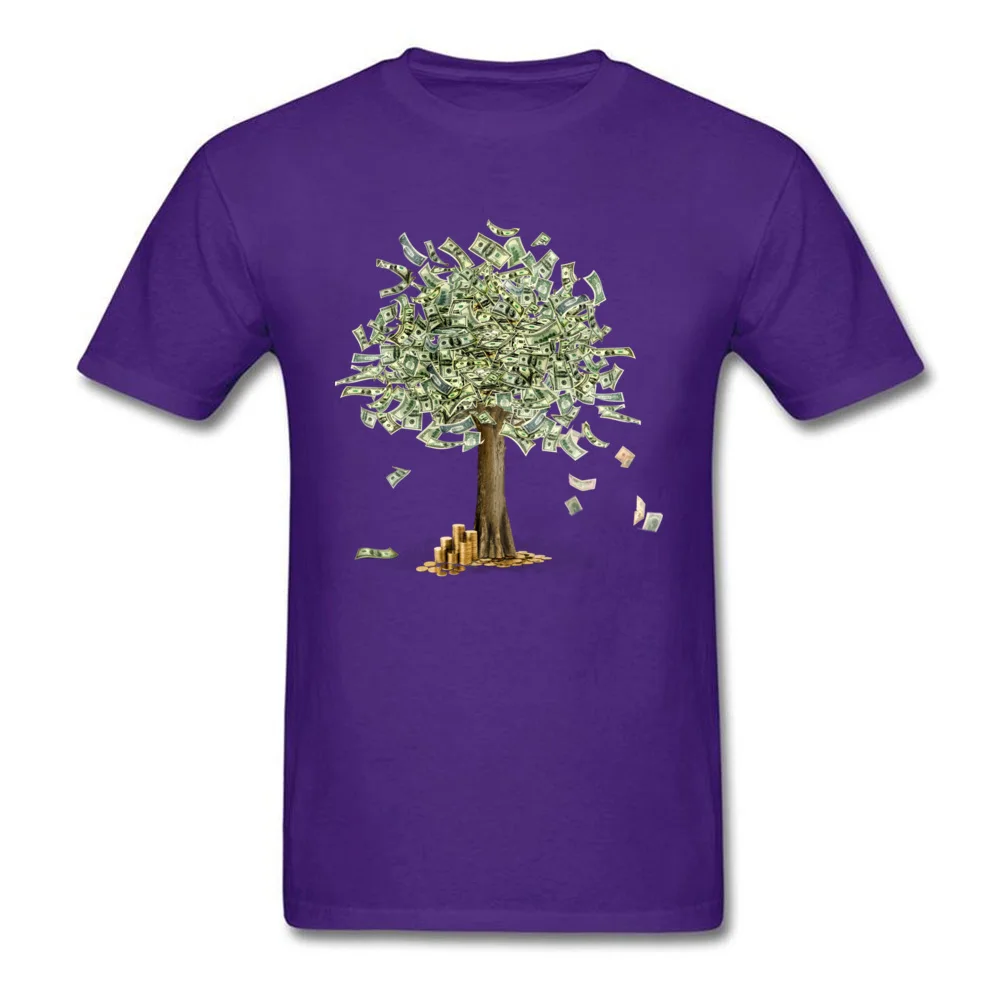Student Tops & Tees Money grows on trees Brand New Printed Top T-shirts All Cotton Short Sleeve Normal Tee-Shirt O-Neck Money grows on trees purple