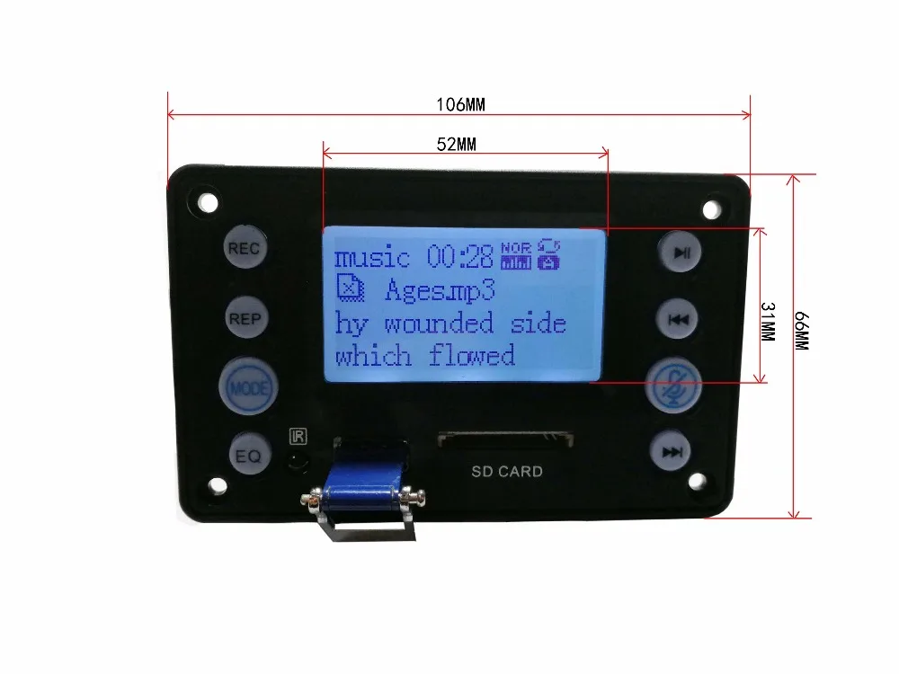 Bluetooth 4 2 5V DC 12V аккумулятор двухсторонний аудиовход запись радио дисплей MP3 аудио