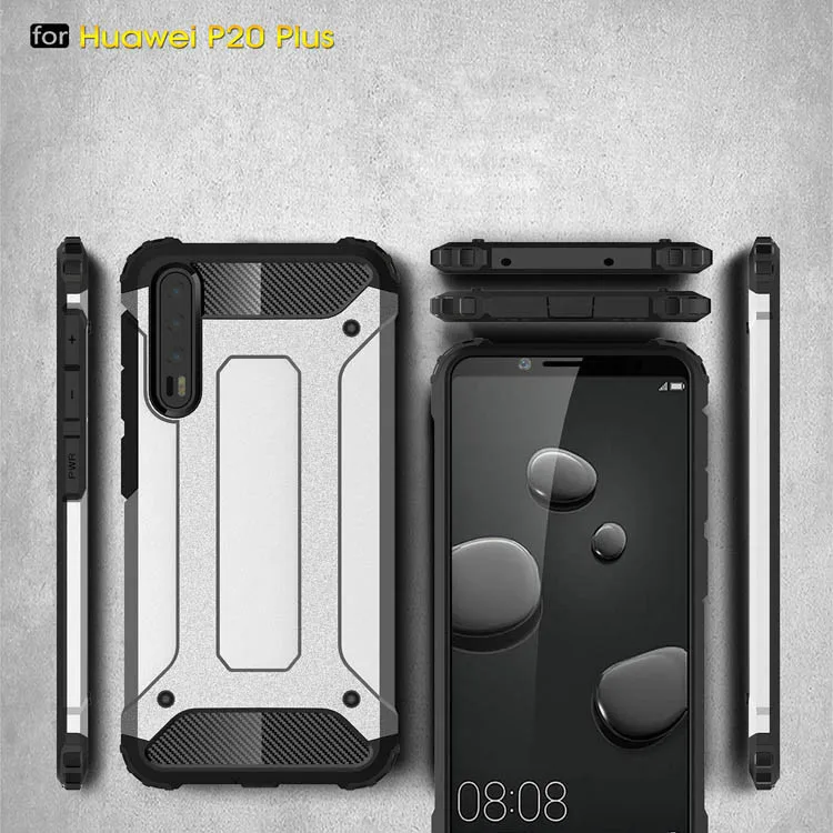 For Honor P20 Pro Case Armor Guard Plastic + TPU Hybrid Phone Cover Case for Huawei P20 Pro / P20 Plus 6.1 inch