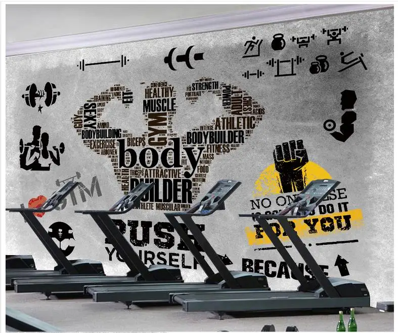 

3d wallpaper 3d murals wallpaper for walls 3 d Gym mural custom Gym fitness club setting wall is the gym wall paper decoration