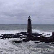 Lighthouse on the coast  Graves Light  Boston Harbor  Massachusetts  USA Poster Print (36 x 12)