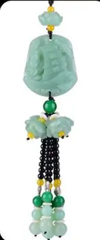 

automobile pendant crystal calabash pixiu decorated green jade lotus car suspension drop ping an automobile interior crafts Home