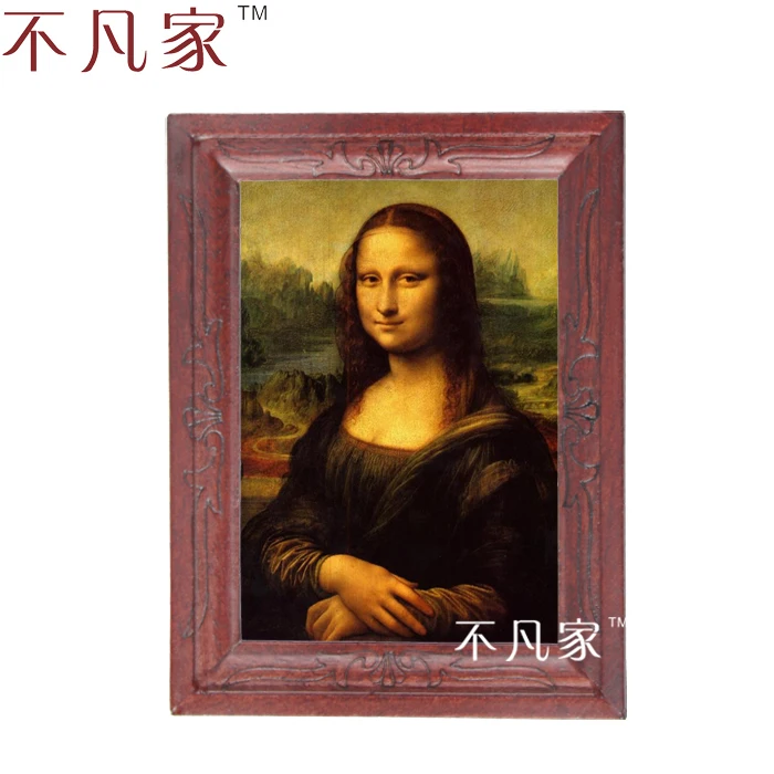 Wholesale Dollhouse  1:12 scale miniature classical Mona Lisa oil Home Decorations Painting Frame E-18 1 36 scale car model replica chevrolet camaro police diecast vehicle miniature home office interior decor xmas gift kid boy toy