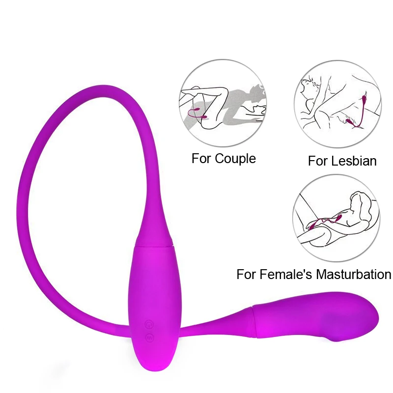  USB Charging Silicone Double-end Female Masturbation Vaginal and Anal Couple Vibrator Male Sex Toy 