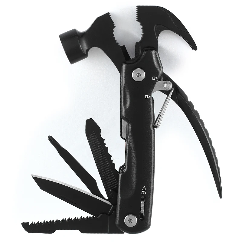 

Black 12 in 1 Multi Plier Hammer High Quality Stainless Steel Multitool Wire Stripper Crimping tool Knife Cable Cutter DC-025B