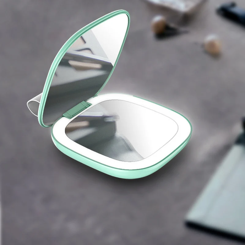 

I'M YUHANFEI 1PC Mini Women Magnifying Makeup Mirror Makeup tool LED Bright Diffused Light 130 Degree Rotating Makeup Mirrors