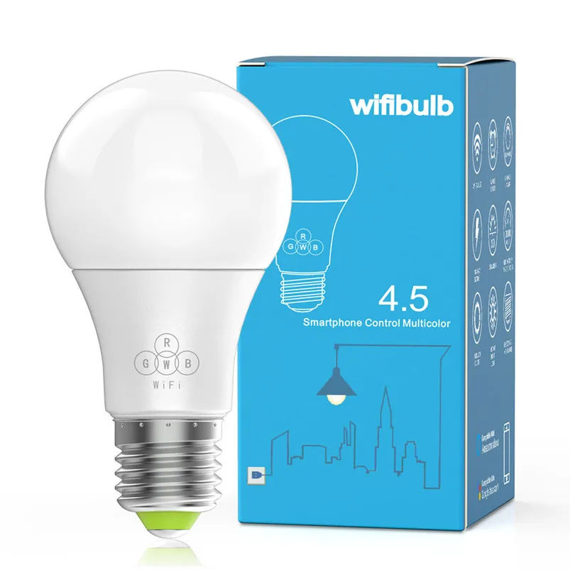 Smart WiFi Light Bulb LED RGB Color Changing Compatible with Amazon Alexa and Google Home Assistant E27 Luces 40JUL2201