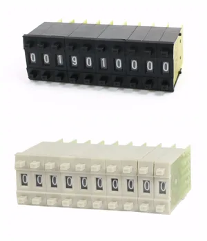 

Black 31mm x 10mm 0-9 Digits Decimal/BCD Pushwheel Thumbwheel Switches KM3