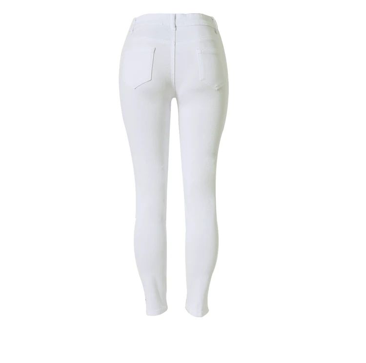 2017 Women Brand Clothing Skinny White Jeans New Street Style Popular Cotton Slim Pencil Pants High Waist Female Denim Pant Jean (9)
