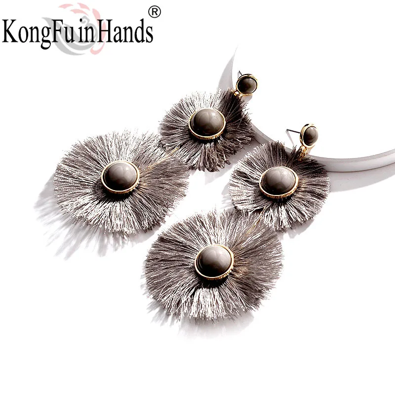 

19 Years New Bohemian Fashion Earrings Flowers Ladies Cotton Flower Multi-Layer Exaggerated Jewelry Goddess Tassel Earring