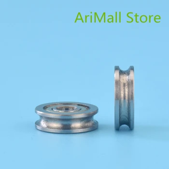

5pcs 4*13*4mm U type V groove pulley metal concave wheel 604UU metal pulley bearing steel wire pulley