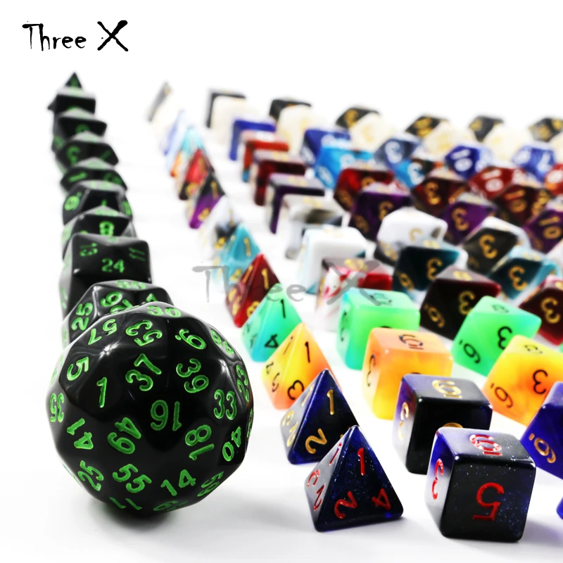 101 шт. многогранные игральные кости 13 комплектов D4 D6 D8 D10 % D12 D20 1 D60 для ролевых игр