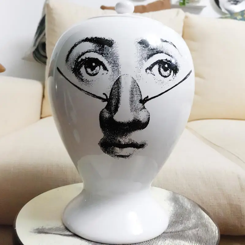

ARYA-Fornasetti Vase Decorative Home Decor Flower Pot European Ceramic Decorative Storage Tank for Large Hot Sealing Pot Vase