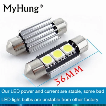 

2XCar Styling Canbus LED Parking License Plate Lights 36MM C5W For BMW E46 E39 E90 E36 E60 For Audi A4 B5 B6 B8 A6 C5 A3 A5 Q5