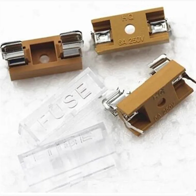 10pcs/lot 5*20mm glass fuse holder transparent holder with transparent