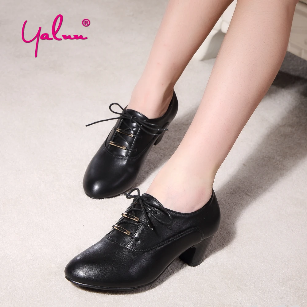 black square high heels