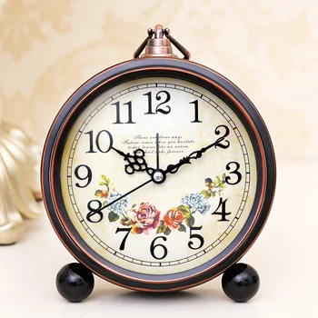 

Electronic Alarm Clock Student Bedside Retro European Living Room Fashion Bedroom Multi-function Small Clock Dial Indicator