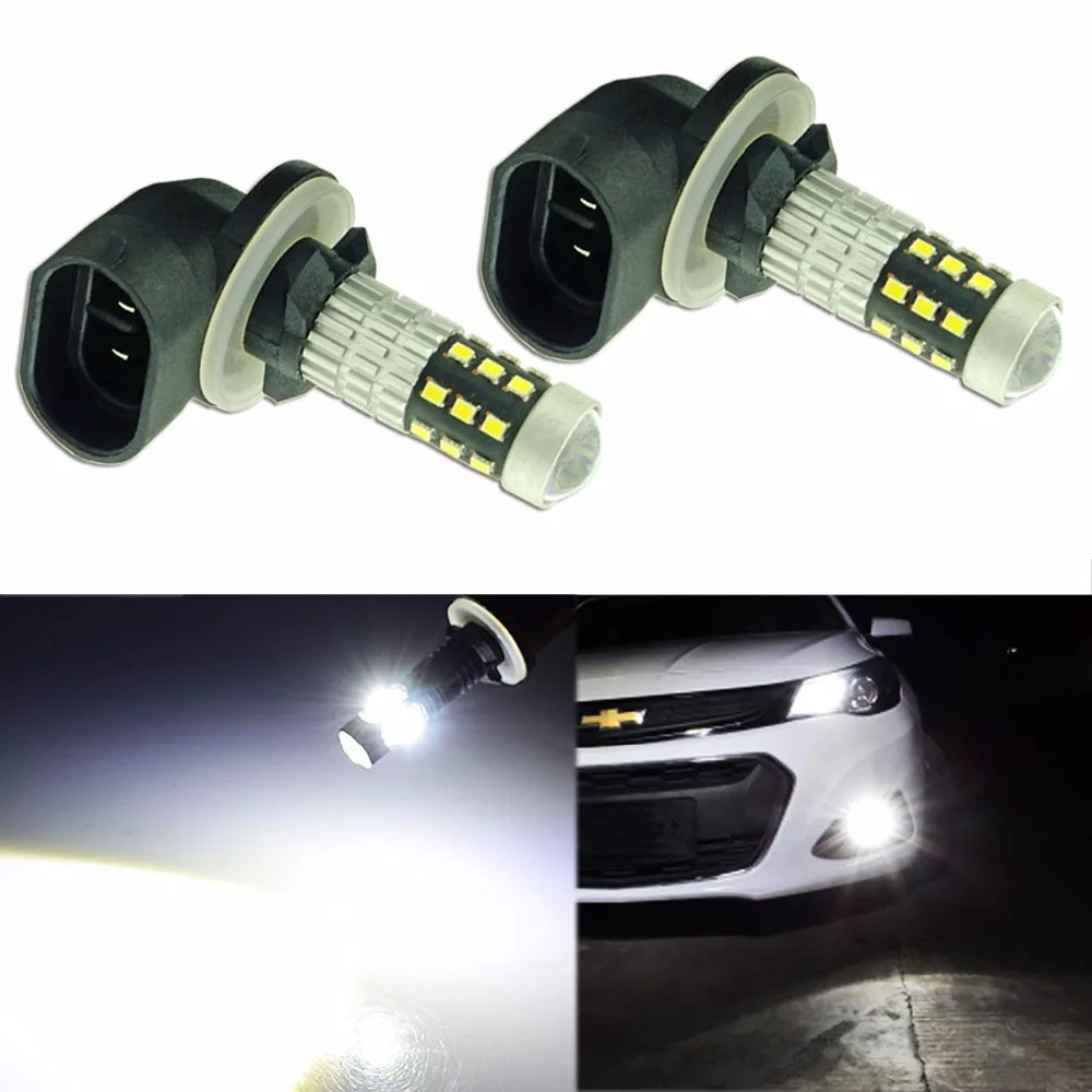 VANSSI 1200 Lumens Extremely Bright 1020 Chips H27 881 LED Fog Light Bulbs, 6000K White,2 Pieces