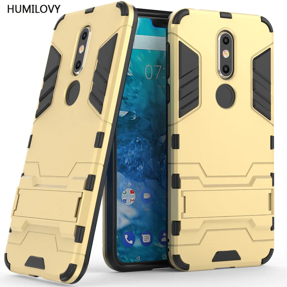 

Phone Case For Nokia 7.1 Cover TPU+PC Back Shell Shockproof Bracket Armor Cases For Capa Nokia 7.1 2018 Cover for Nokia 7.1 Case