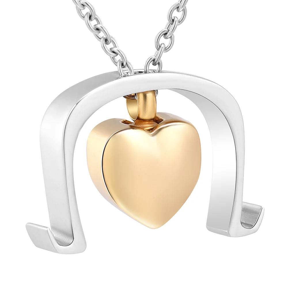 Circle Around Blank Heart Cremation Pendant Memorial Necklace Ashes