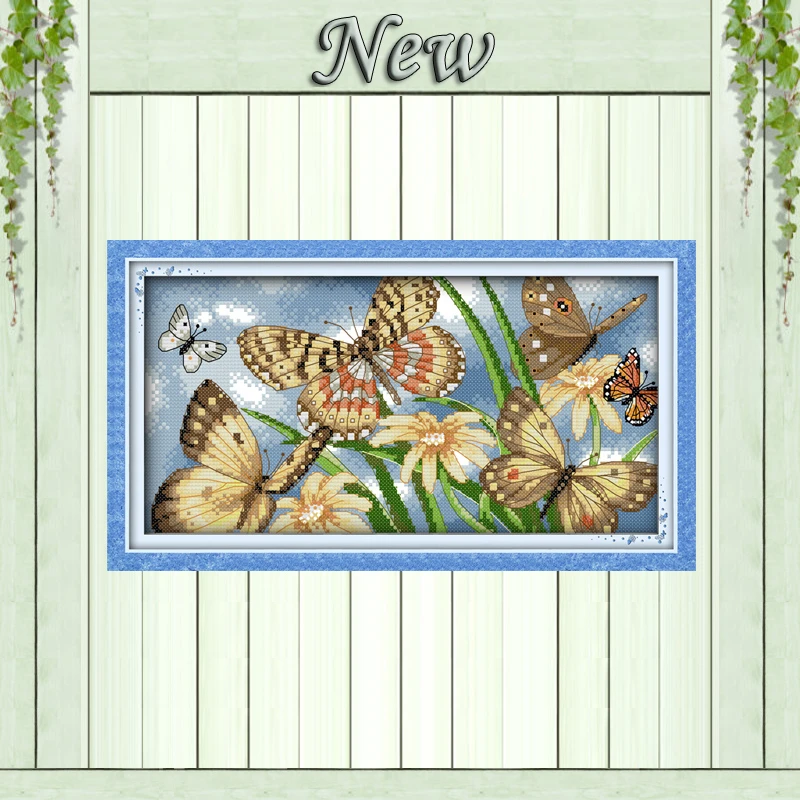 

Butterflies gather honey,animal Home Decor,pattern print on the canvas DMC 11CT 14CT Cross Stitch kits,needlework Set embroidery