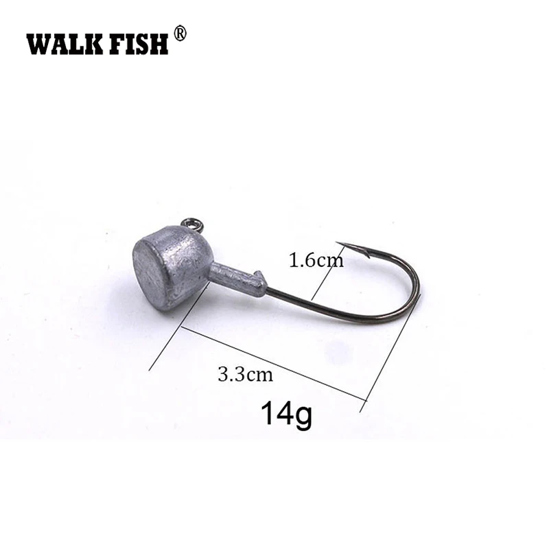 Walk Fish 5 шт./лот, новинка, высокое качество, 3,5 г/7 г/10 г/14 г/18 г, свинцовая головка, крючок, джиг оснатка приманки, рыболовные крючки для мягкой приманки, рыболовные снасти hh020 - Цвет: 5Pcs 14g