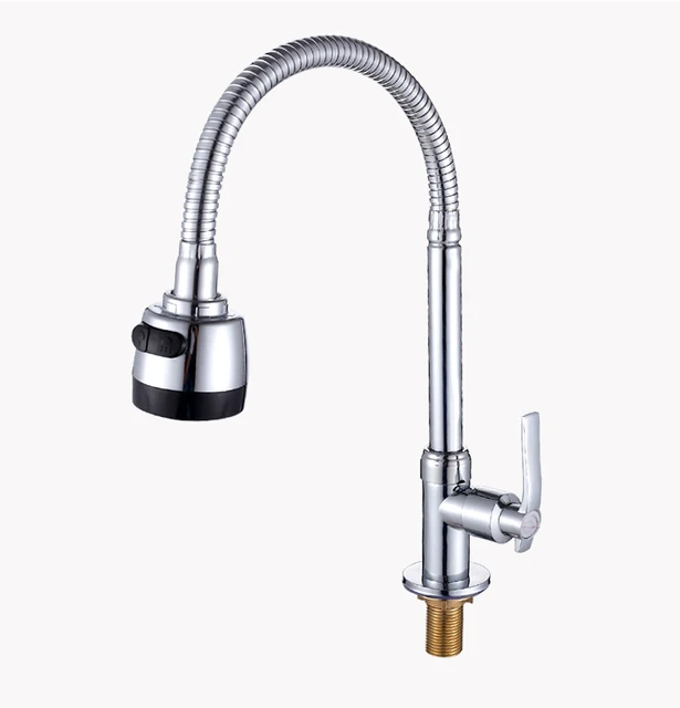 Brass Flexible Pipe Kitchen Faucet Water Taps For Kitchen Sink Deck Mounted Single Cold torneira